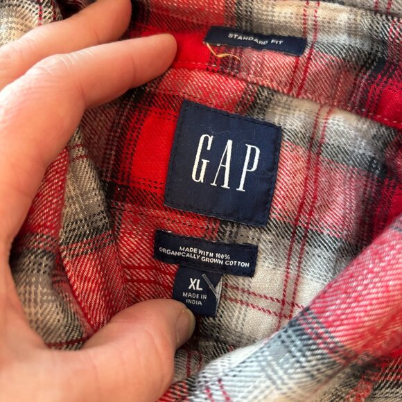 NWT GAP Merona Men's XL Plaid Button-front Fall Long Sleeve Shirt Lot - Picture 8 of 13